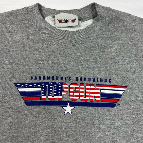 Vtg Top Gun Carowinds Mens Crewneck Sweatshirt XL 1999 Grey B8 - Picture 6 of 8